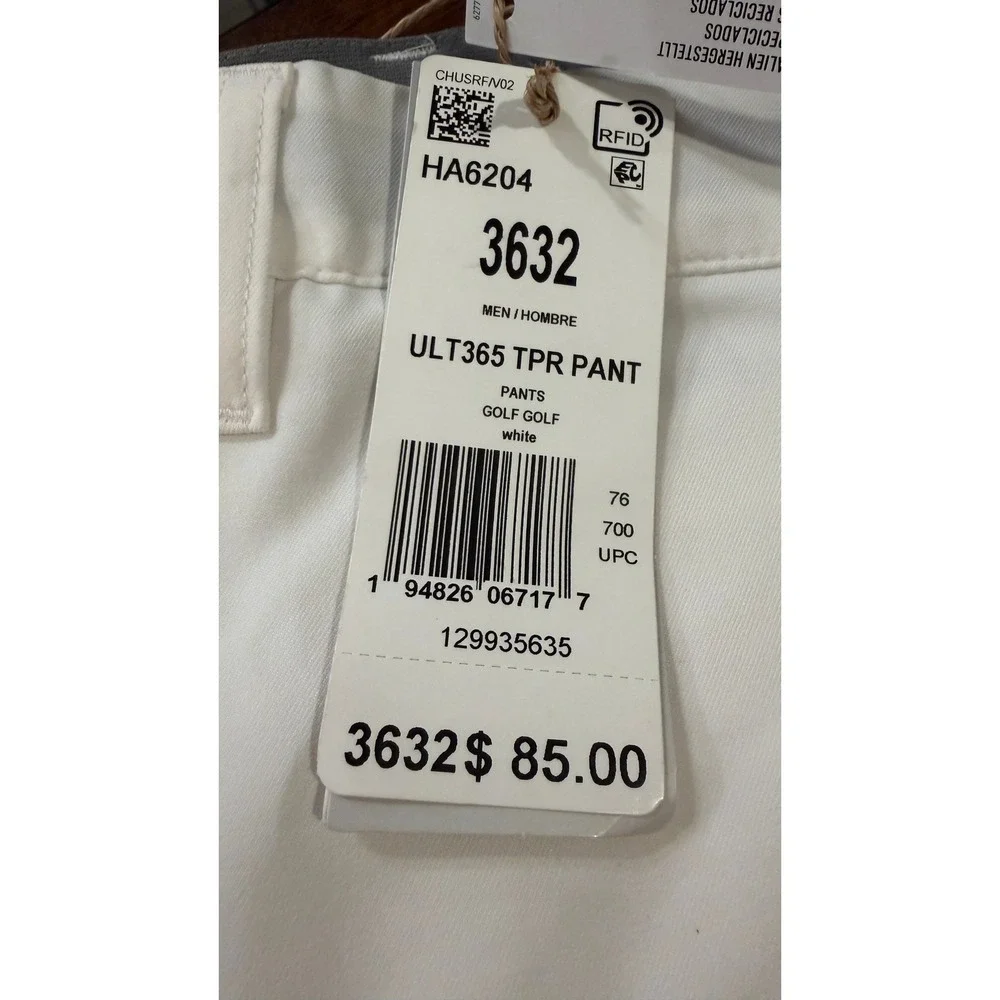 Adidas Mens Ultimate365 Tapered Golf Pants White HA6204 Size 36x32 NWT NEW